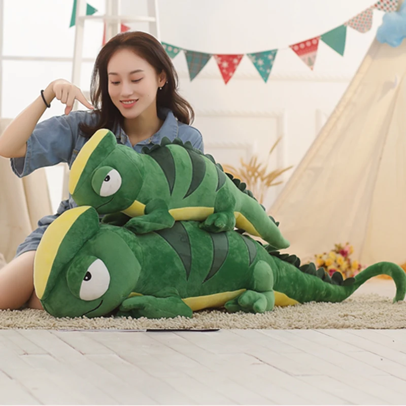 Kawaii Giant Lizard Chameleon Plush Toys Stuffed Animals Doll Baby Kids Children Boys Girls Birthday Gift Home Room Decor