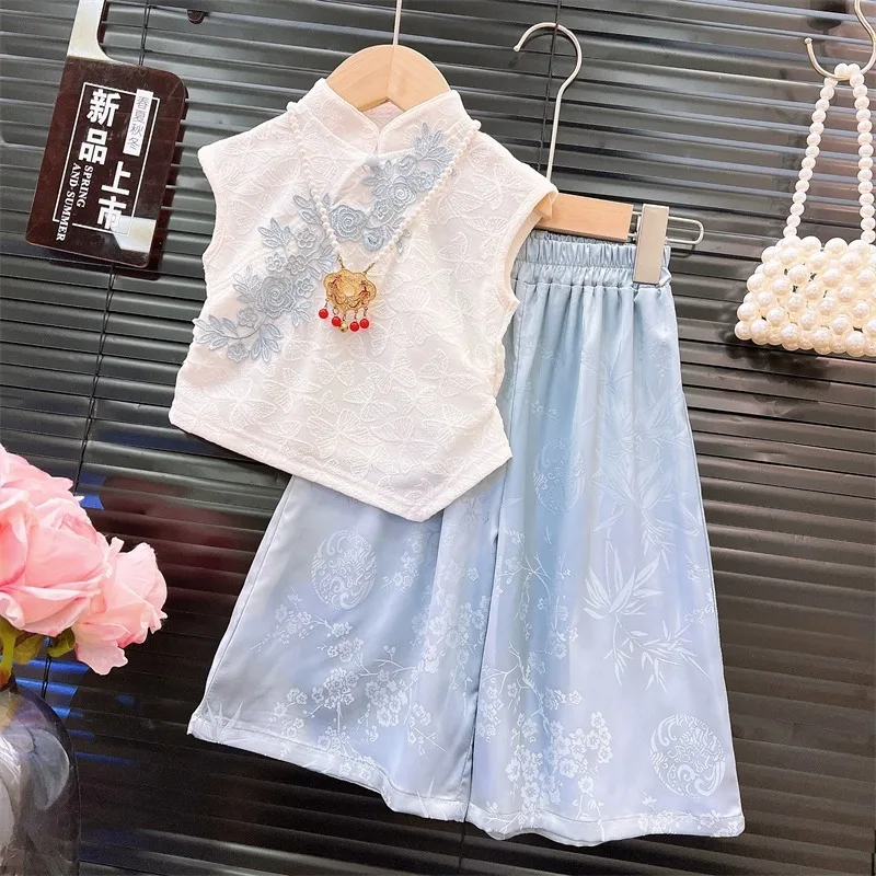 

Girls Clothes Sets Summer Children's Fashion Shirts Trousers 2pcs Princess Suit For Baby Pants Tops Outfits Kids Costume 6 7 8Y
