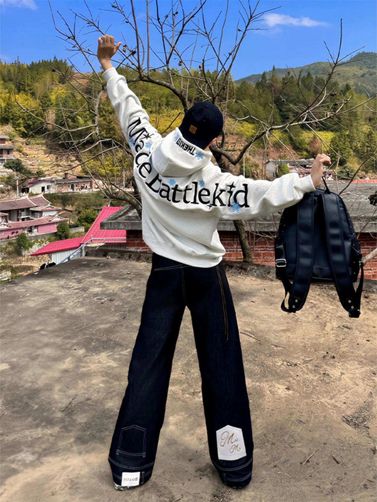 

Original Color Hair Straight Leg Jeans Men Women American High Street Design Bend Knife Pants Unisex Youth Fashion