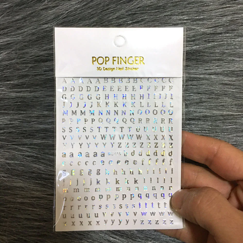 1PCS 3D 26 Englisch Alphabet Anzahl Nail art Aufkleber Selbst-Adhesive Wort Kleine Brief Tattoos Sliders Nagel Abziehbilder