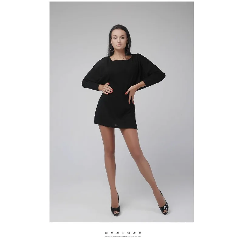 Customized Adult Female Latin Dance Dress for Women Bat Sleeve Art Exam Clothes Practice Clothing