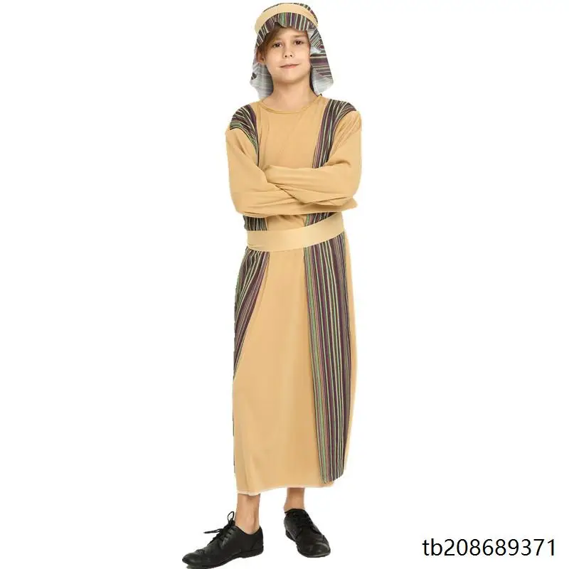 Арабский эффедный костюм на Хэллоуин для мальчиков, наряд принца Аладдина, детская мужская одежда, традиционная этническая сценическая одежда...