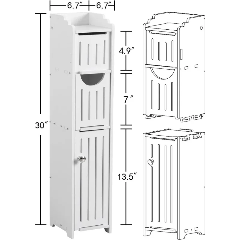 Bathroom Storage Cabinet: Small Bathroom Storage Cabinet - Toilet Paper Cabinet Fit for Mega Roll