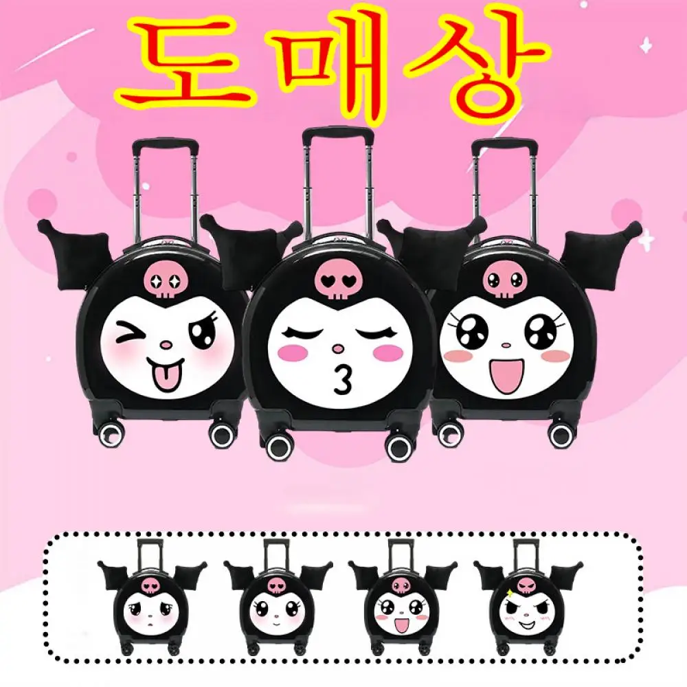 2024 Kawaii cartoon Kuromi Luggage Cute Anime Figuret 20 Inch Hot Boarding Cases Traveling Password Luggage Girls Gift New Style