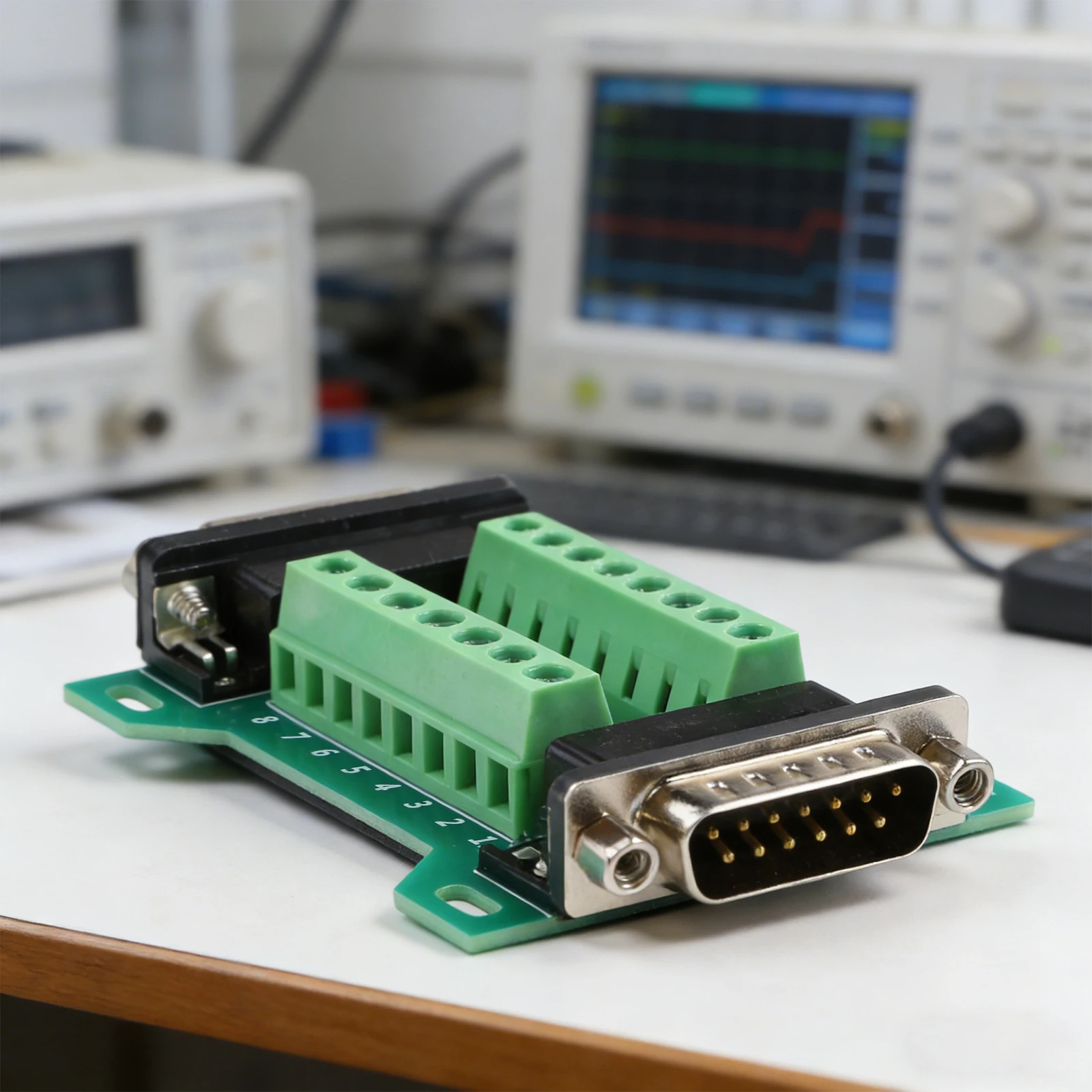 DB15MF-A Adapter Board for DB15 Interface Conversion Featuring Solderless Termination and Dual-End Connectivity