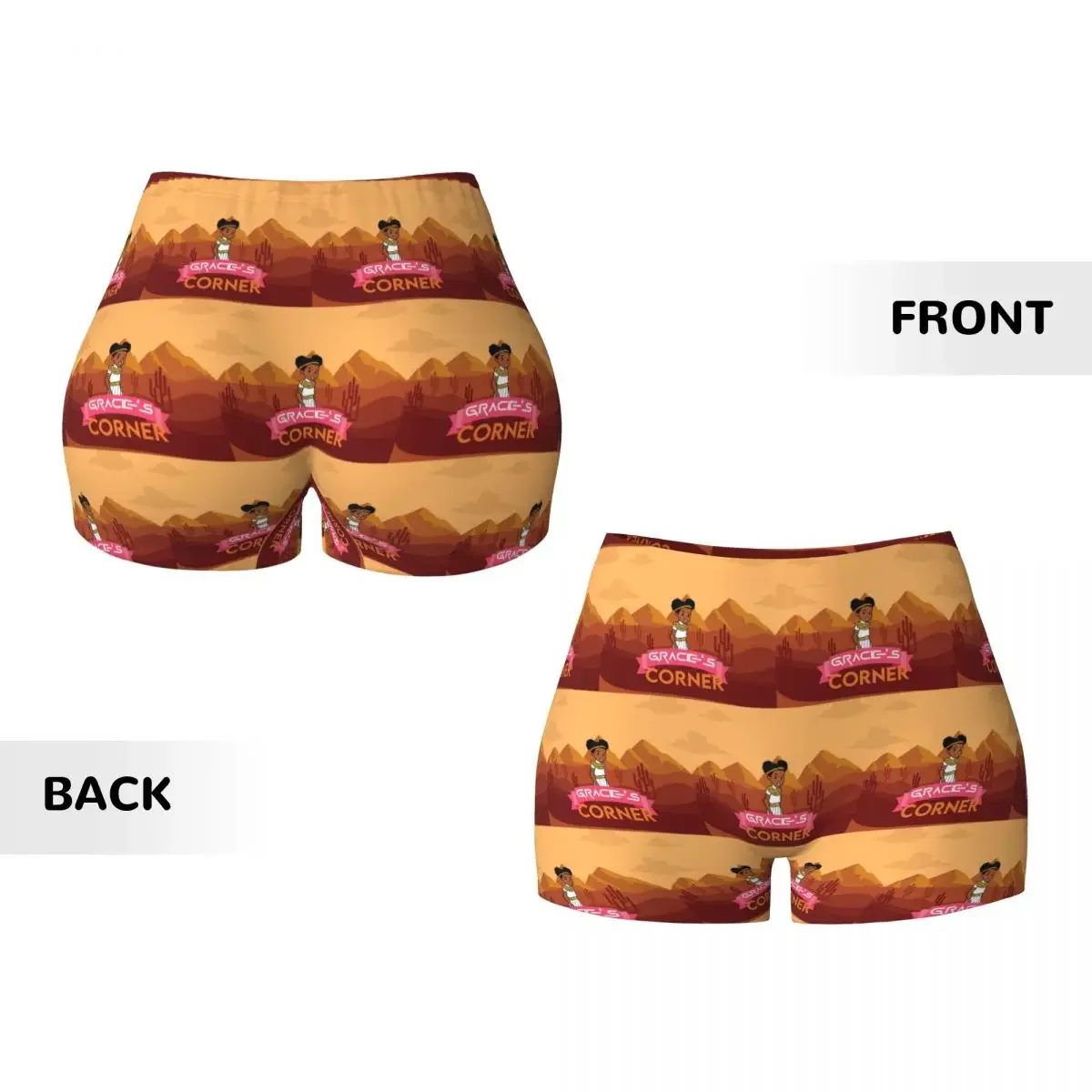 Custom Gracies Family Corner Cute Phonic's Song Yoga Shorts Women Gym Workout Running Athletic Volleyball Biker Shorts