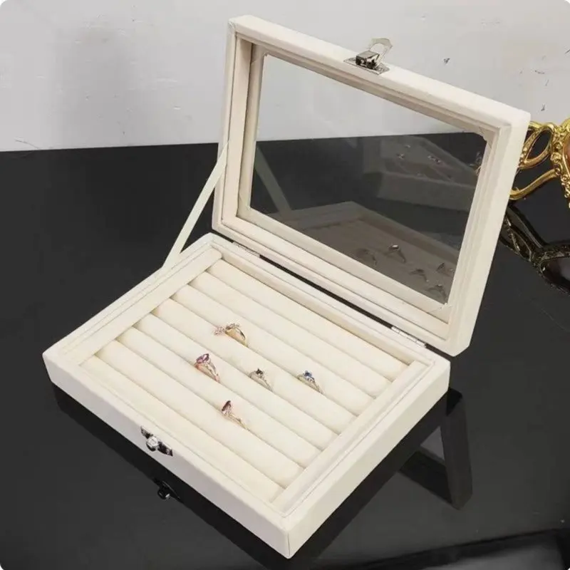 

Многофункциональный органайзер для хранения серег и украшений: мягкая шкатулка-витрина большой вместимости с флокированным покрытием