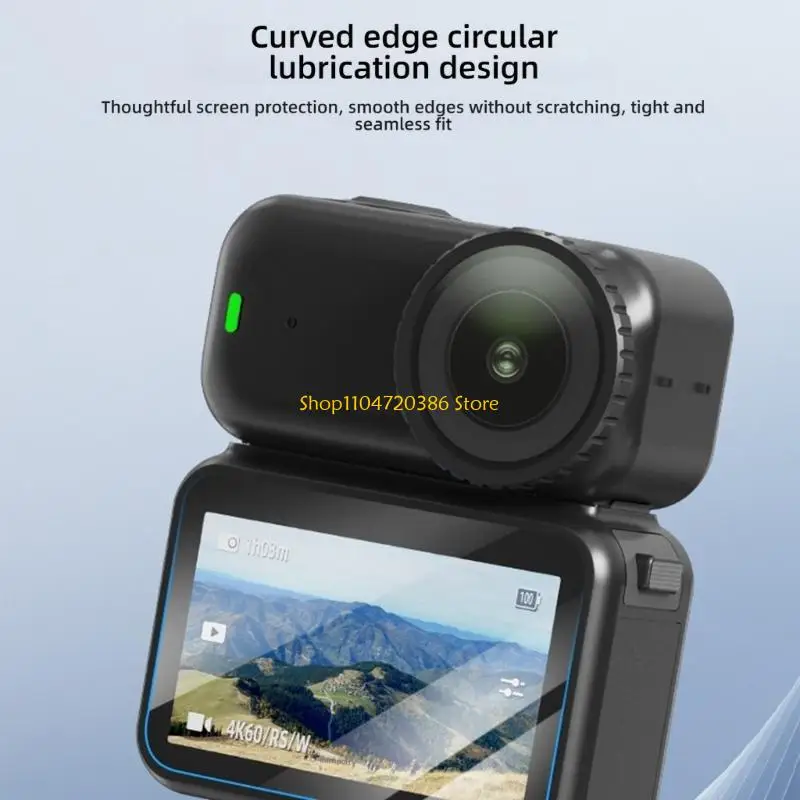 K0EA High Sensitivity Tempered Glass Protector for Action Camera LCD Display Thickness Curved Edged Display Film Replacement
