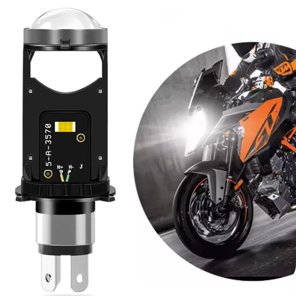 1Pcs H4 Bi LED Projector Lens Motorcycle Car CANBUS Headlight 100W 50000LM 9003 HIB2 High Low Beam Mini Lenses Lights Plug&Play