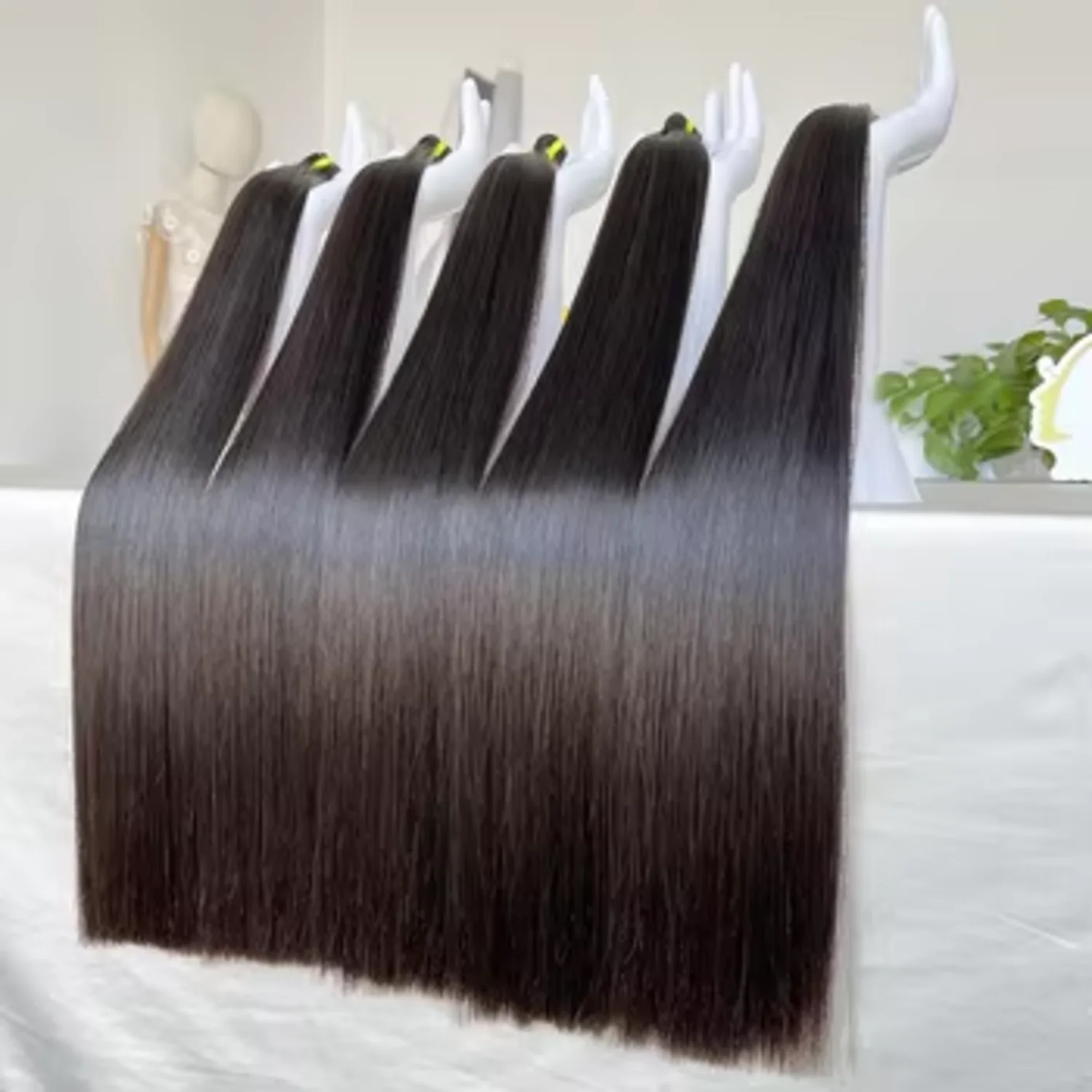 Pacotes retos de cabelo humano 14 14 14 Polegada 100% não processado brasileiro virgem tecer pacotes de cabelo humano para mulheres cor natural