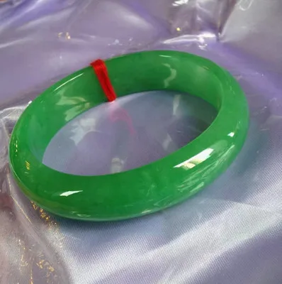 Certified Natural Grade AAA Icy Green Burmese Jade jadeite bracelet bangle 54-64MM