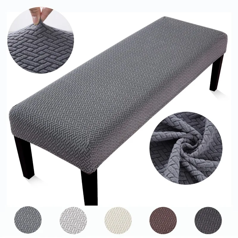 

Dining Bench Cover Stretch Jacquard Anti-Dust Removable Bench Slipcover Washable Bench Seat Protector Cover for Bedroom Kitchen