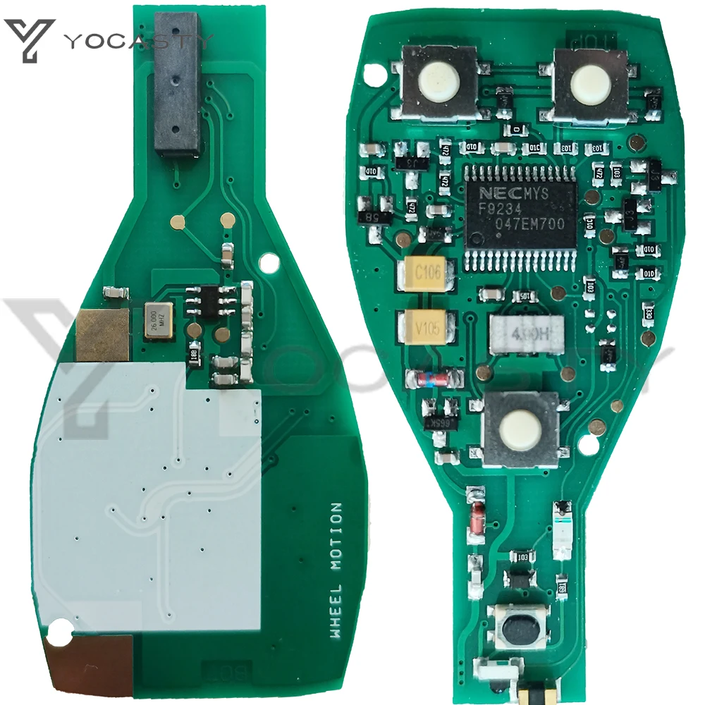 Yocasty 3ボタンスマートカーリモコンキーキー433 315 433mhzのfsk 2000 - 2010 2000 + メルセデスベンツaクラススプリンタービアノヴィートbgaチップ