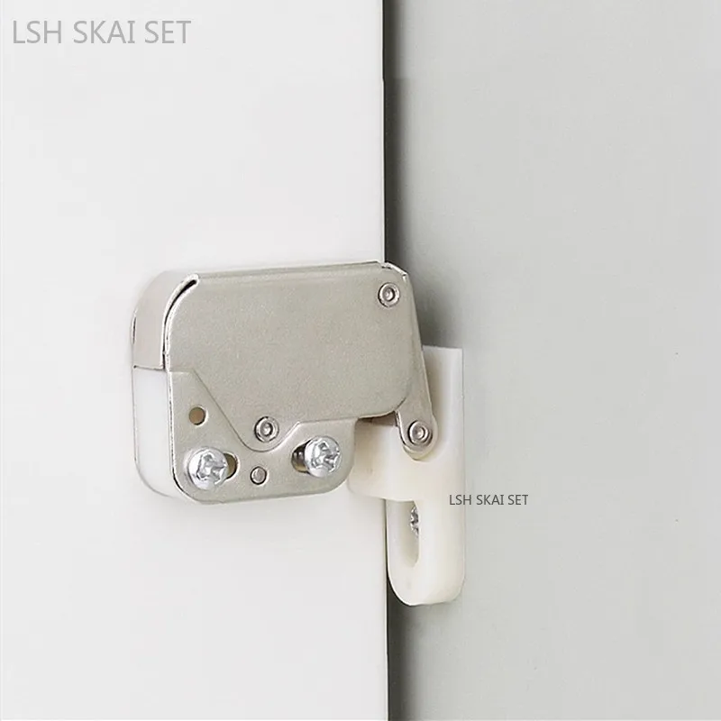 2pcs Automatic Rebound Cabinet Door Lock Cold-rolled Steel Keyless Filing Cabinet Clasp Furniture Hardware Drawer Lock