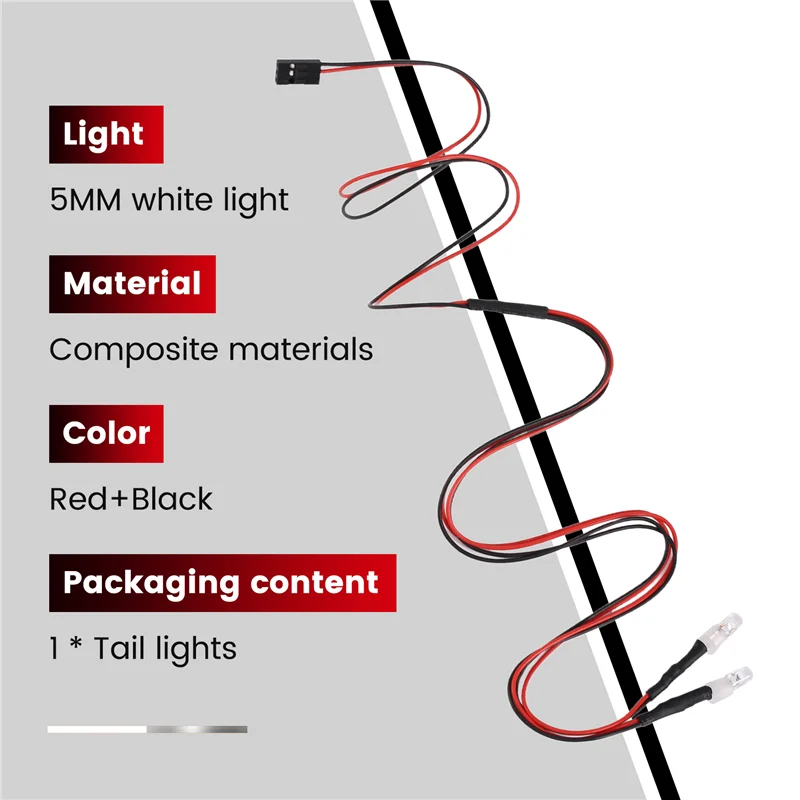 ABUM-2 LED Light Rear Light Car Tail Light For WPL C14 C24 B14 B24 B16 B36 Q60 Q61 Q62 Q63 Q64 Q65 RC Truck
