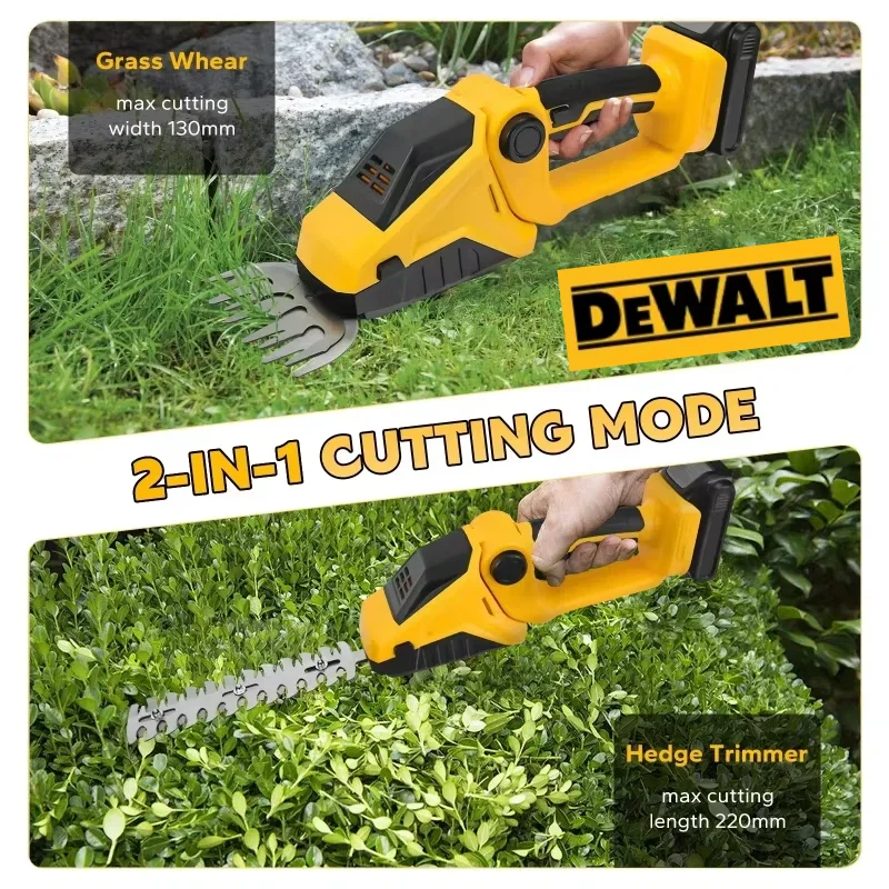 

Dewalt 2 in 1 Handheld Electric Hedge Trimmer Grass Shears Garden Tool Cordless Hedge Trimmer For Dewalt Battery