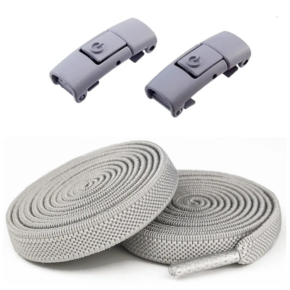 New Flat 8MM No Tie Shoe Laces Widened Design Colorful Press Lock Shoelaces Shoes Accessorie Kids