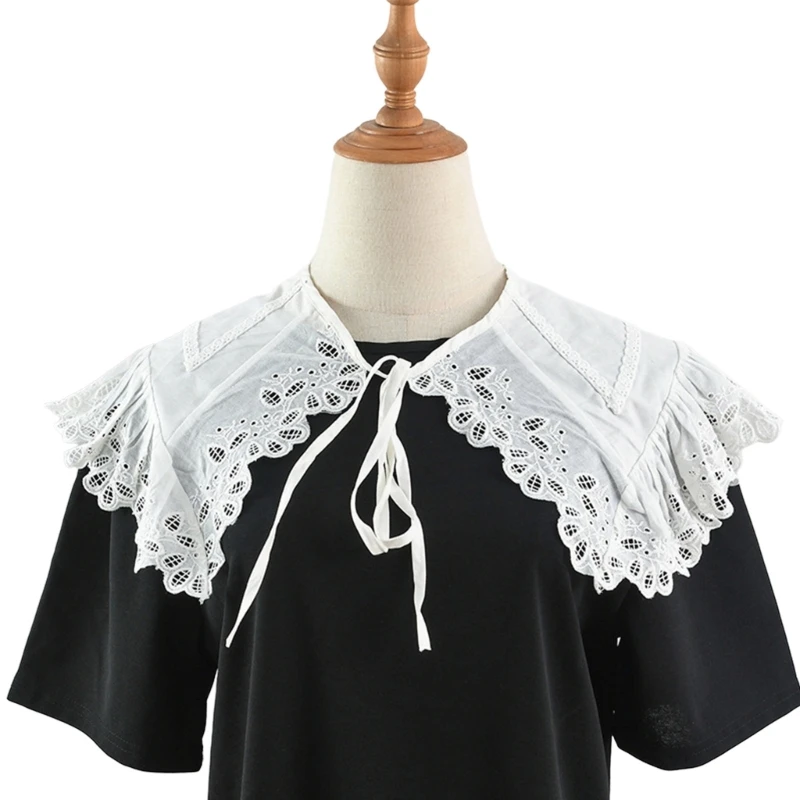 

Peterpan Collar Lace Collar White Color Hollow Out Ancient Art Collar Sweet Girls Lace Decorative Shawl