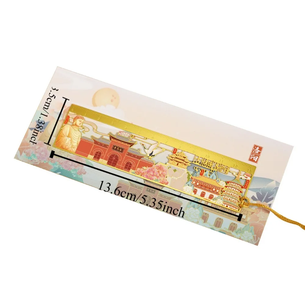 Retro Tassel Chinese Style Bookmark Floral Panda Ruler Bookmarks Ethnic Style Book Holder Metal Hollow Bookmarks Student Gifts