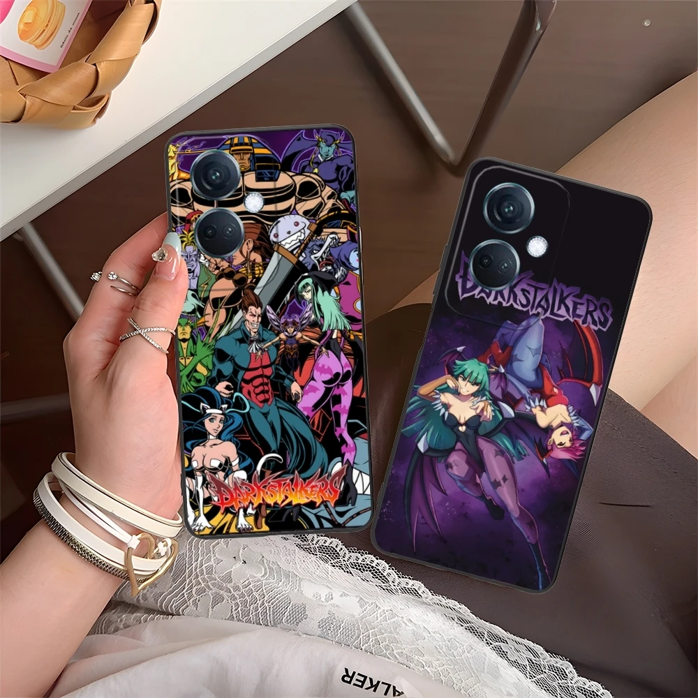 Darkstalkers Morrigan Mobile Cell Phone Case for OPPO Find X5 X3 X2 A93 Reno 8 7 Pro A74 A72 A53 Black Soft Phone Cover Shell