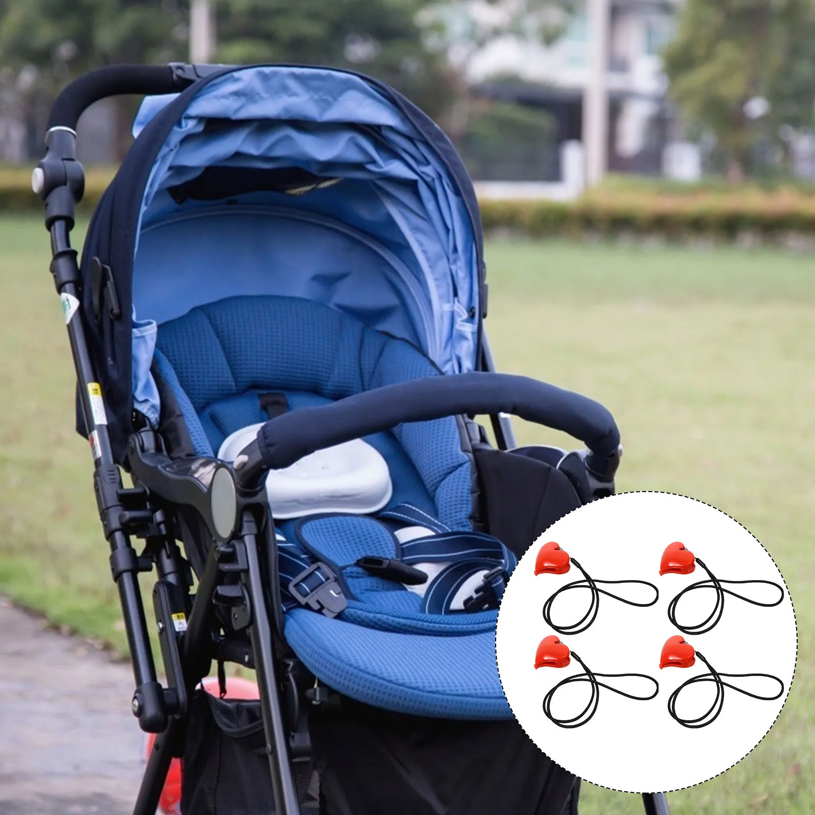 

2Sets Multi-Purpose Clips Pram Accessories Bright Colors Visual Stimulation Secure Clamp for Baby Care Baby Stroller Clips