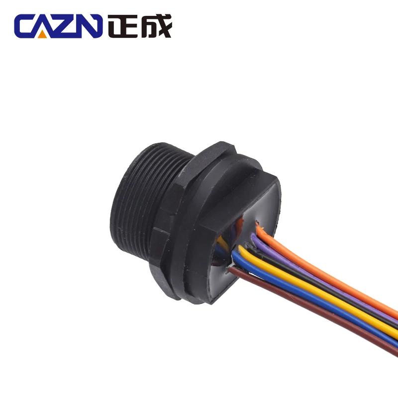 CAZN Waterproof IP67 IP68 USB 3.0 Female Rear Mount Receptacle with Wire 0.2 Meter Threaded