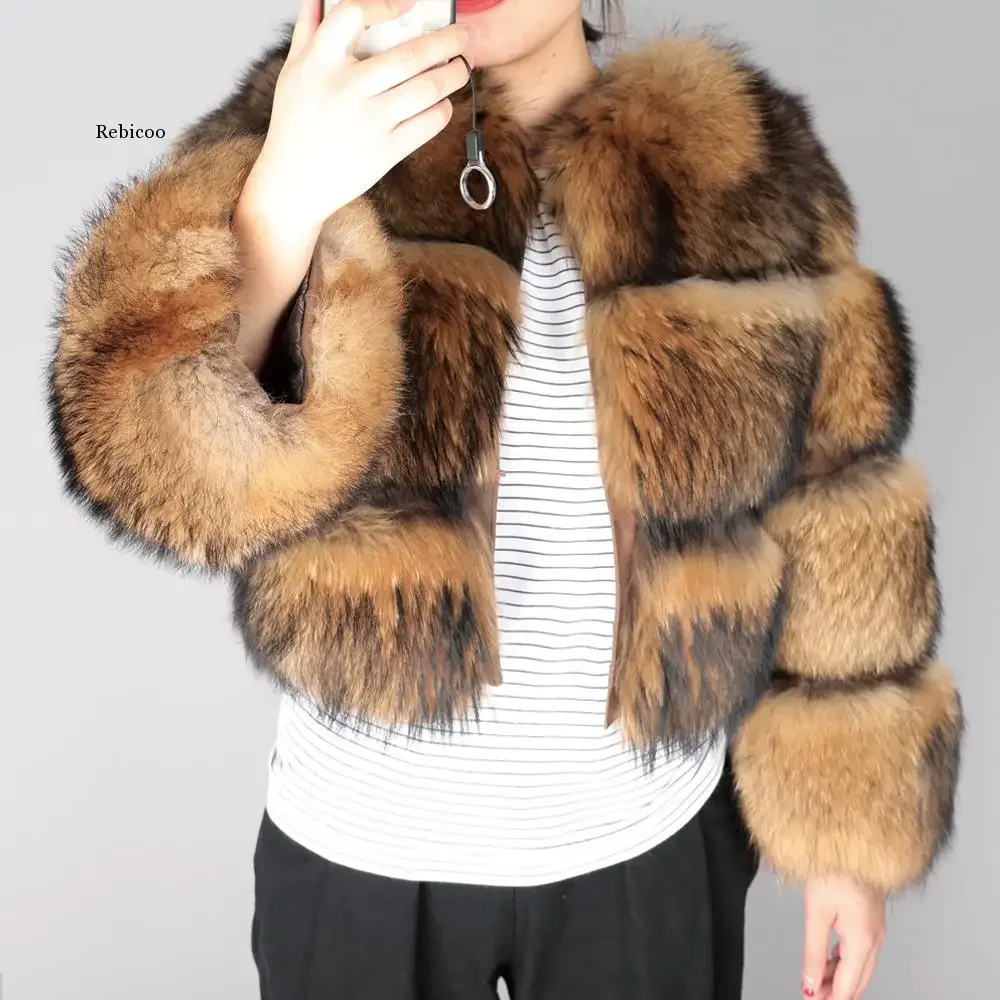 Fur coat Environmental fur winter new style Women\'s clothing Leather fake fur coat High quality fur Round neck to keep warm