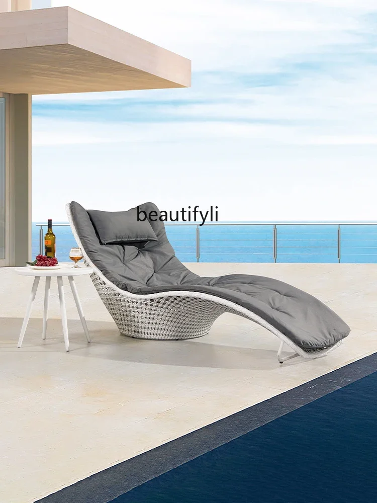 Outdoor Lounge Leisure Courtyard Outdoor Balcony Recliner Villa Swimming Pool Lying Bed