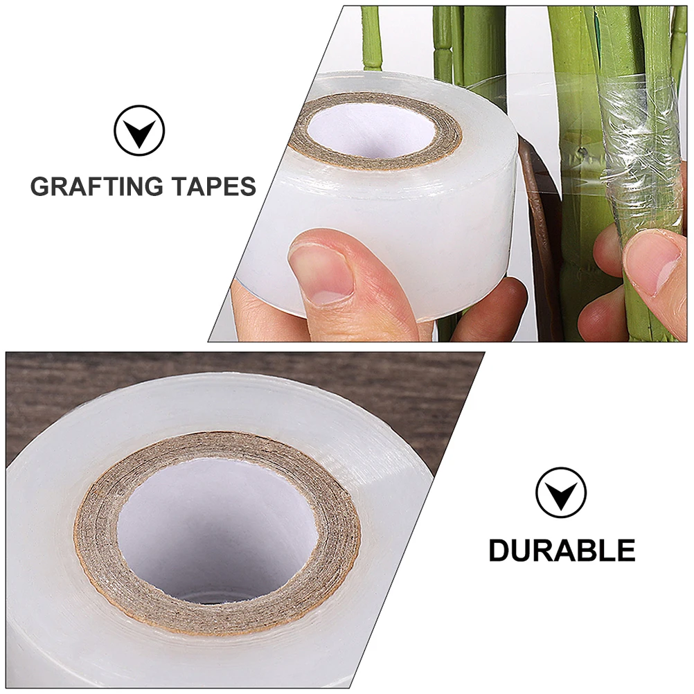 

4 Rolls Plants Grafting Tapes Pe Stretchable Floristry Films For Budding Repair Garden Plant Nursery Tapes Clear Protection For