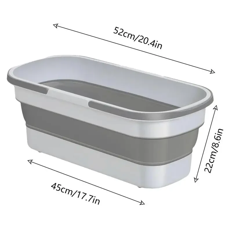 Portable Folding Mop Bucket Household Rectangular Flat Mop Bucket Durable Large Capacity Dry Wet Folding Bucket home Supplies