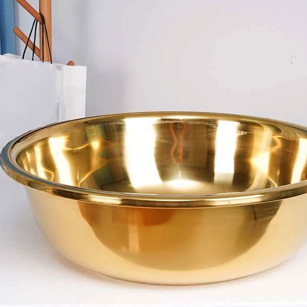 

Stainless Steel Pot Salad Bowl Household Vegetable Washing Basin Mix Large Kitchen Mixing Metal Big Bowls for Cooking