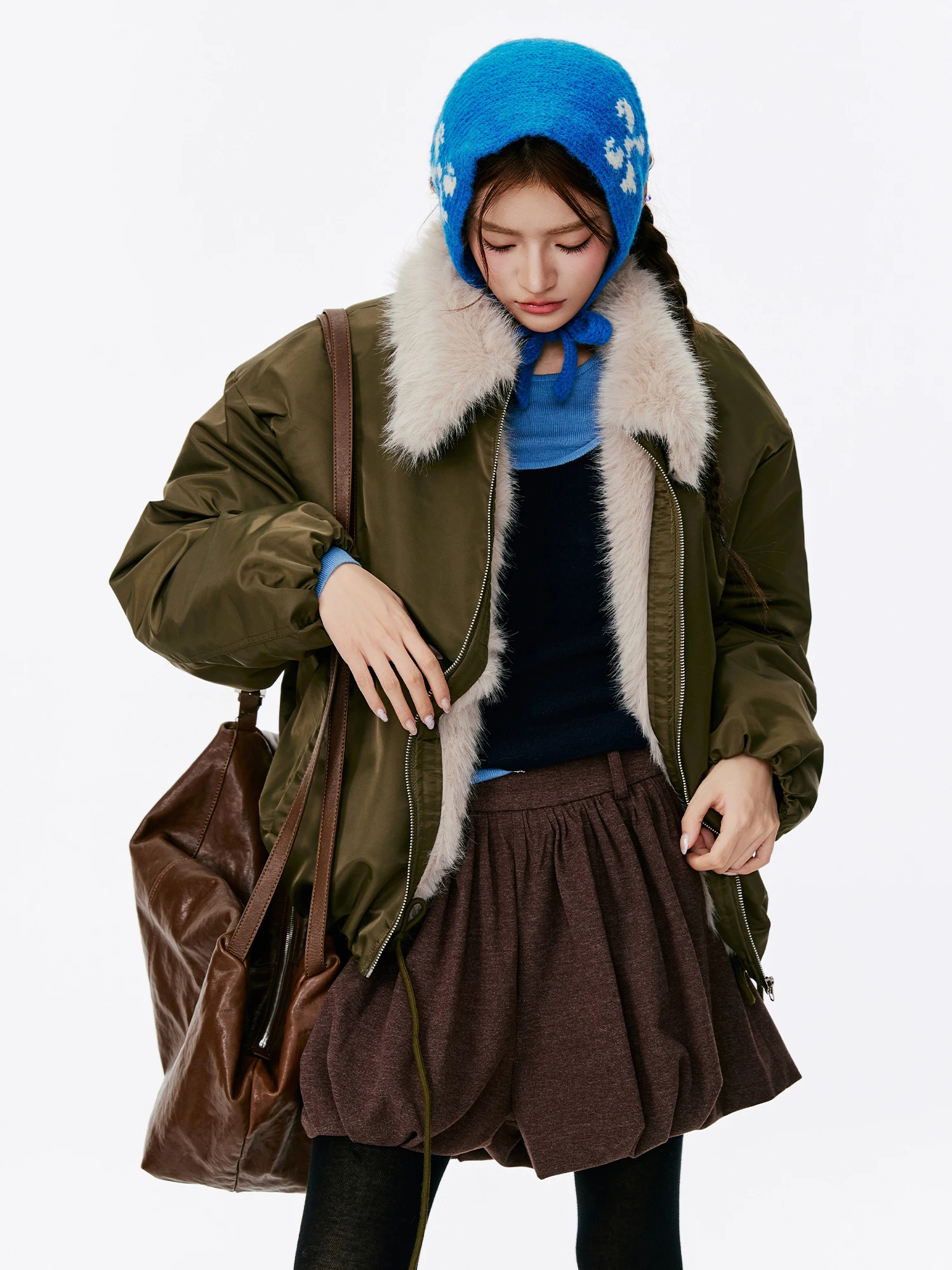 

Женская зимняя парка Burgenland в американском ретро-стиле из утолщенного хлопка с длинными рукавами, меховым воротником, свободного кроя, в корейском стиле