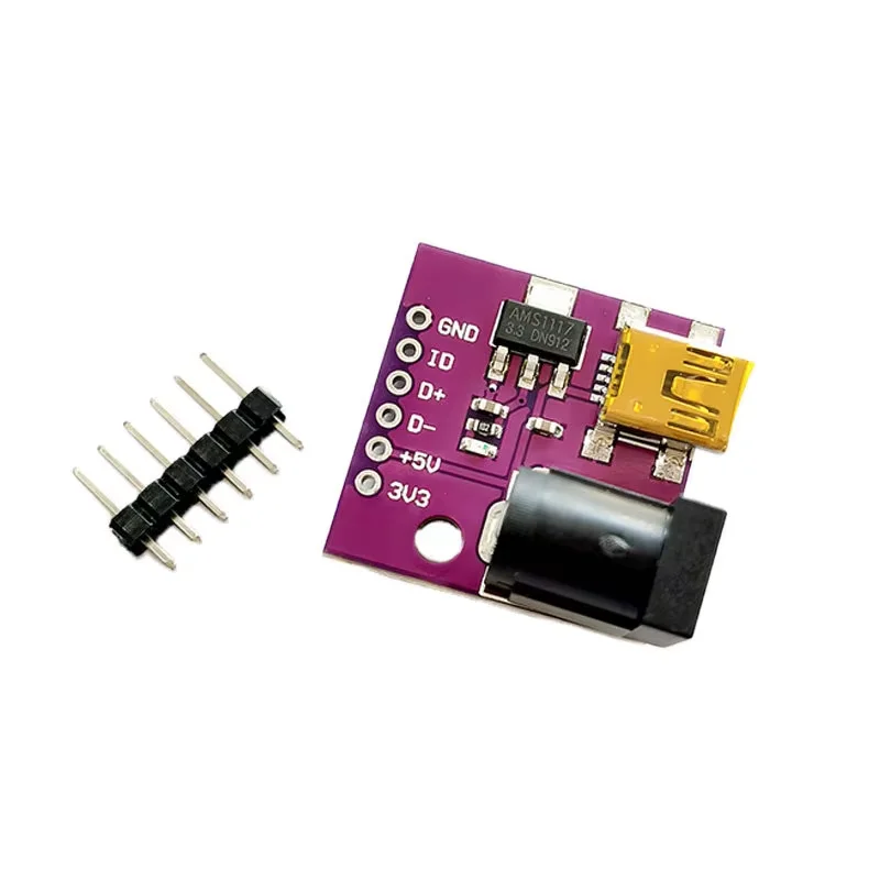 AMS1117-3.3V voltage regulator power module with DC socket 5V Mini USB interface can be used as an adapter board