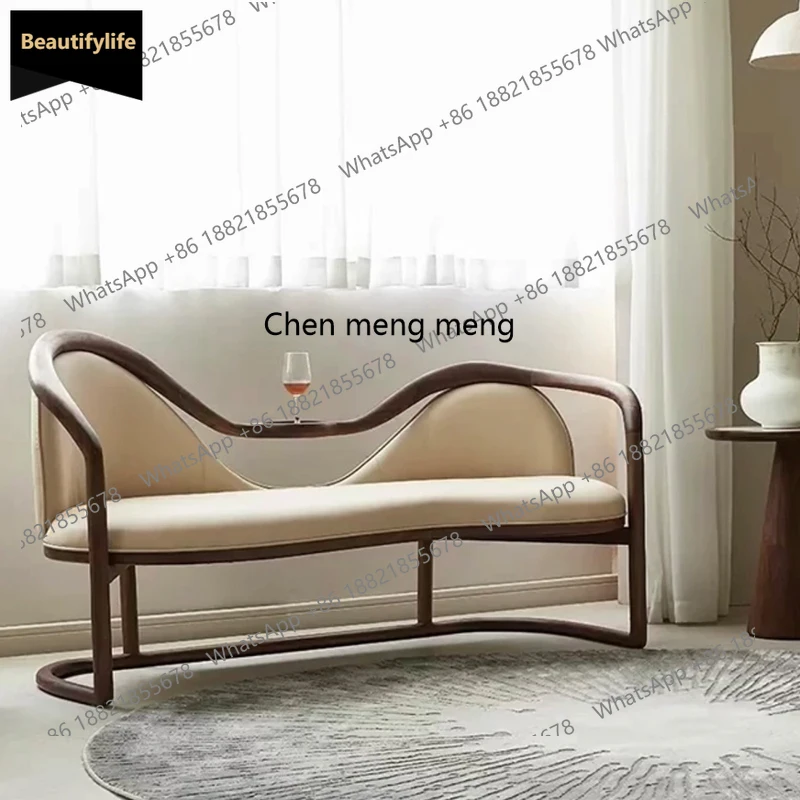 

A139 New Chinese solid wood Arhat bed sofa dual-purpose zen black walnut straight row leisure Arhat chair