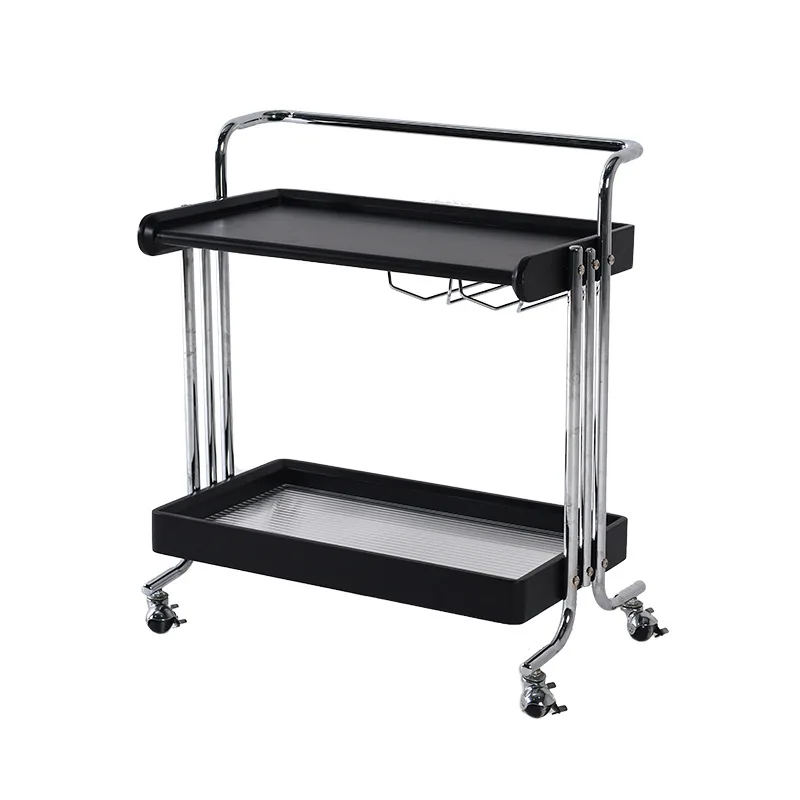 

Medieval style trolley storage shelf removable side few living room solid wood retro storage snack dining car bedside table