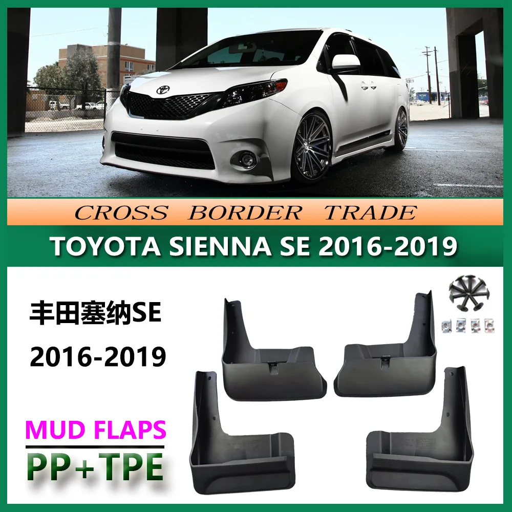 For Toyota Sienna SE 2016-2019 Mud Flaps OE Style Splash Guards Set of 4 Sporty Design Anti-Spray Protection