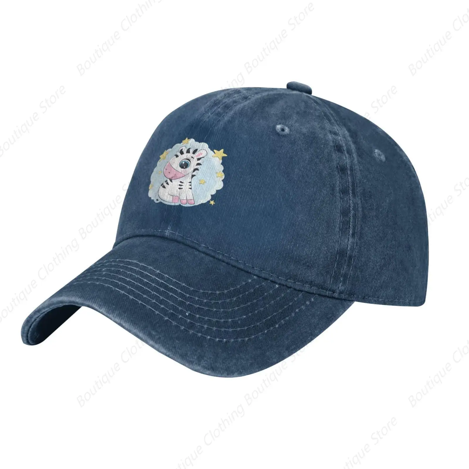 

Cute Zebra Baseball Cap Women Men Hat Vintage Trucker Sun Hat Dad Cowboy Hats Navy Blue