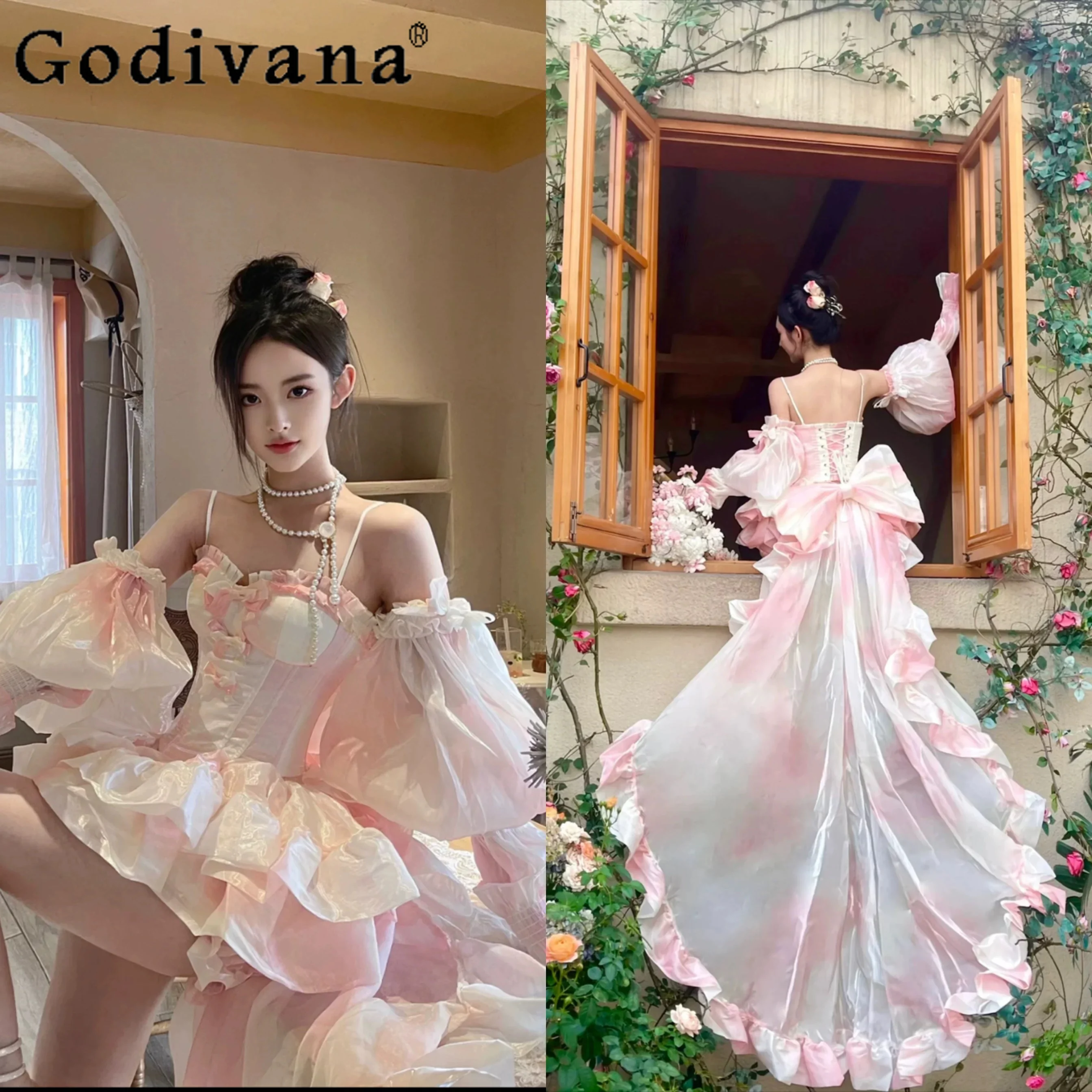 

2025 Summer New Japanese Style Original High-End Lolita Dress Light Luxury Strapless Princess Style Puffy Dress for Women