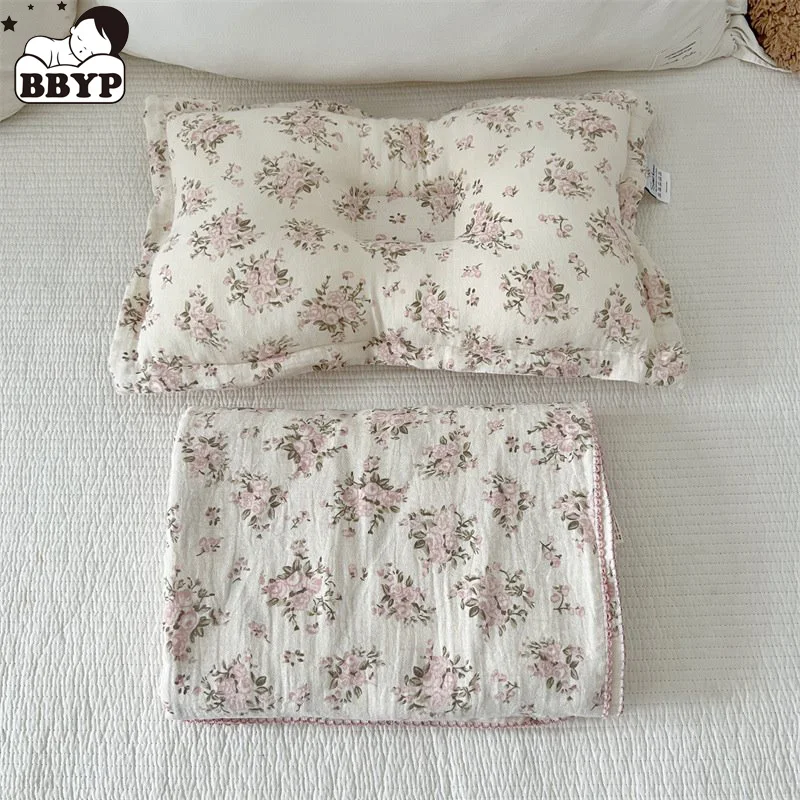 Floral Muslin Swaddle Blanket 100% Cotton Baby Bath Towel Wrap Muslin Swaddle Blankets Newborn Muslin Blankets Soft Cotton Blank