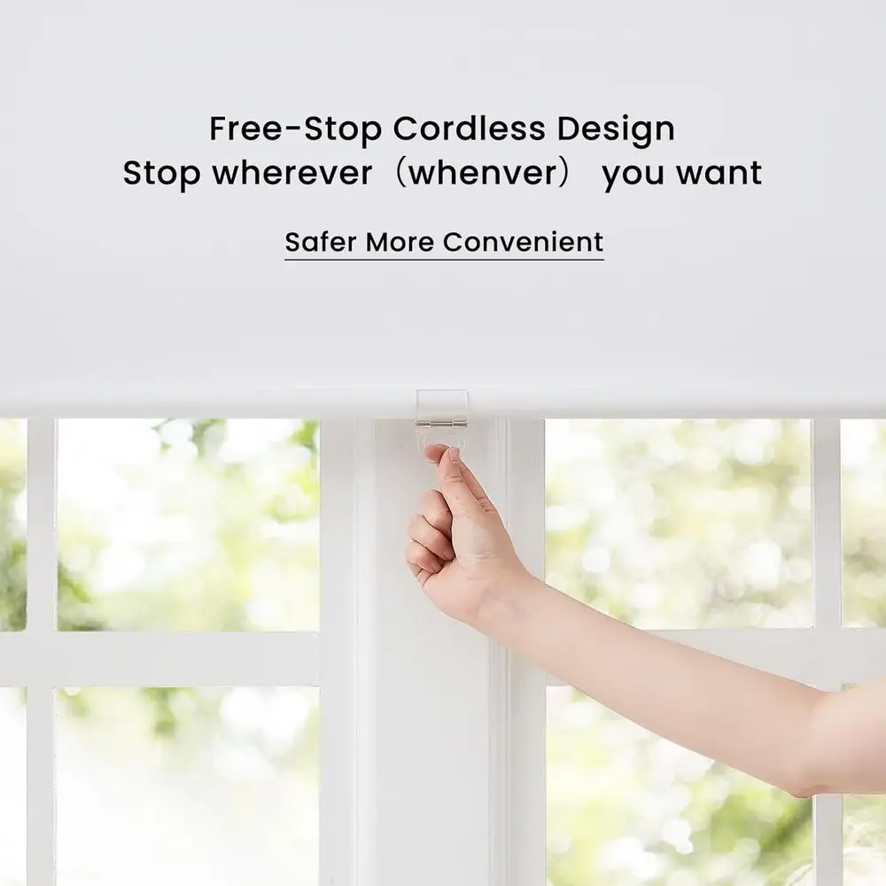 ظلال أسطوانية تعتيم لاسلكية بيضاء، 34 × 72، معزولة حراريًا، حماية من الأشعة فوق البنفسجية للمنزل والمكتب