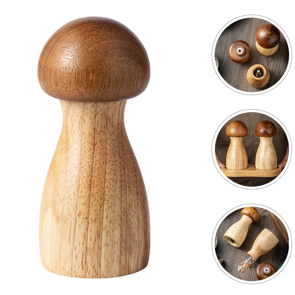 

Kitchen Pepper Grinder Manual Wooden Mill for Salt and Seasoning Refillable Spice Crusher Portable Compact Size