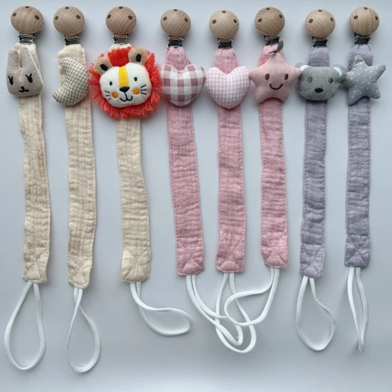 

New BPA Free Cotton Baby Pacifier Clip Cute Cartoon Newborn Dummy Clips Nipple Holder Pacifier Holder Clips Baby Accessories