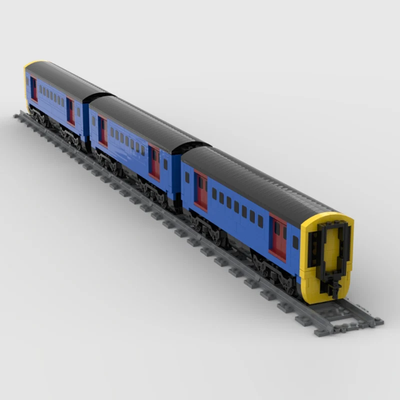 Modello di Auto Cittadina MOC, Mattoncini da Costruzione, Treno Passeggeri Moderno, Tecnologia Modulare, Regalo per Bambini, Giocattoli da Assemblare