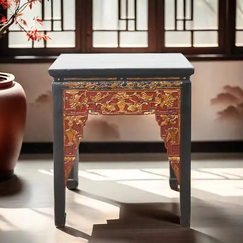 Ming and Qing classical solid wood Chinese entrance table, entrance platform, antique eight immortals table