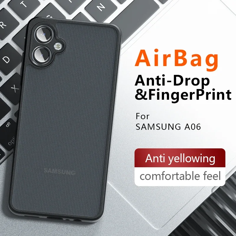 For Samsung Galaxy A06 Airbag Super Protection Soft TPU+PC Clear Matte Back Cover For Samsung Galaxy A06 Phone Case