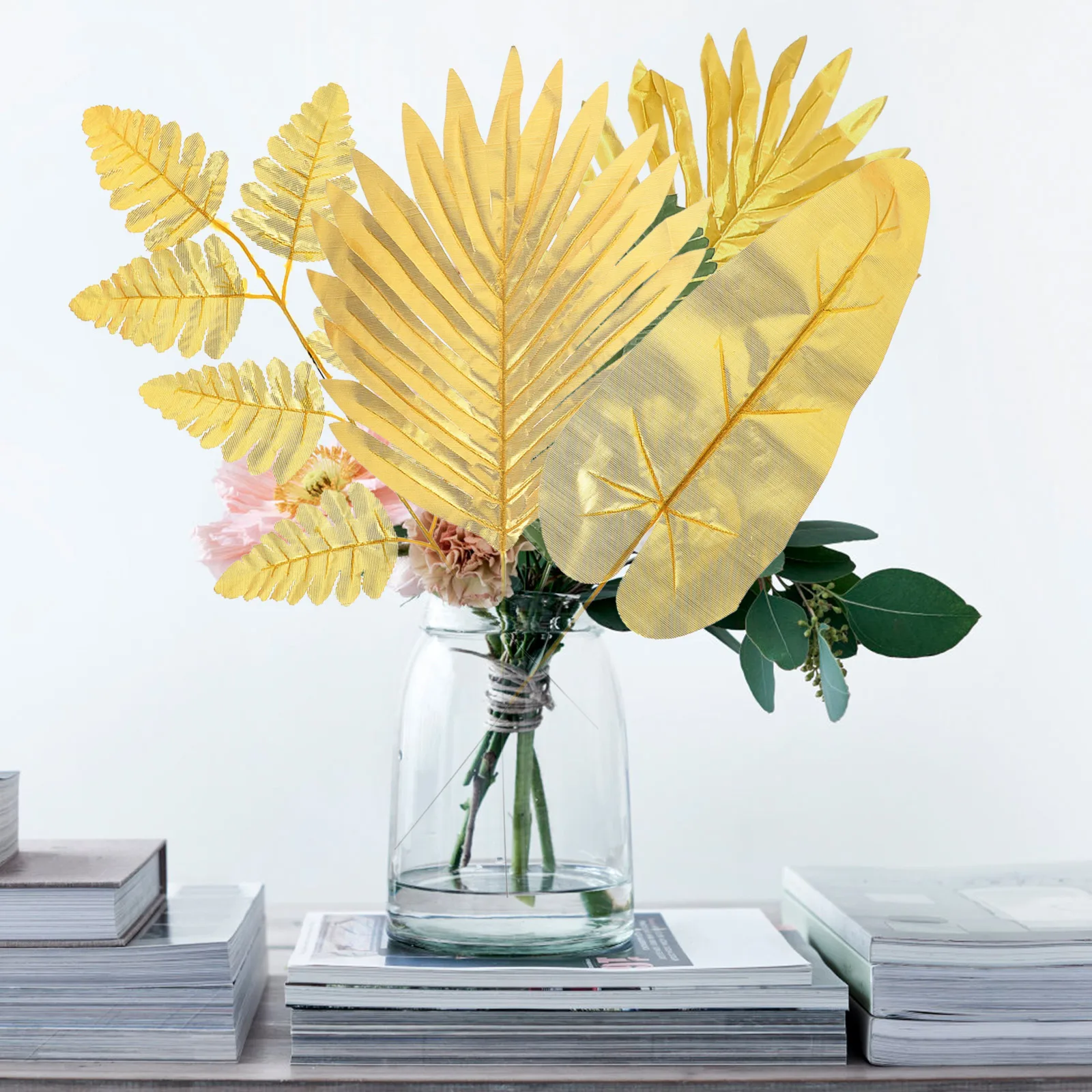 

20pcs Artificial Leaves Decor Faux Silk Plants for Wedding Artificial Tropical Tree Leaves Party Tropical Tree Decor