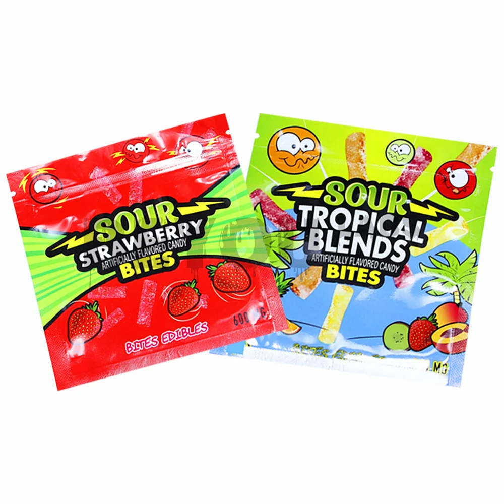 Food Bag Cartoon Pattern Bags Candy Gummy Storage Pouch Reusable Waterproof Pouches Self-sealing Zipper Packaging Customize10PCS