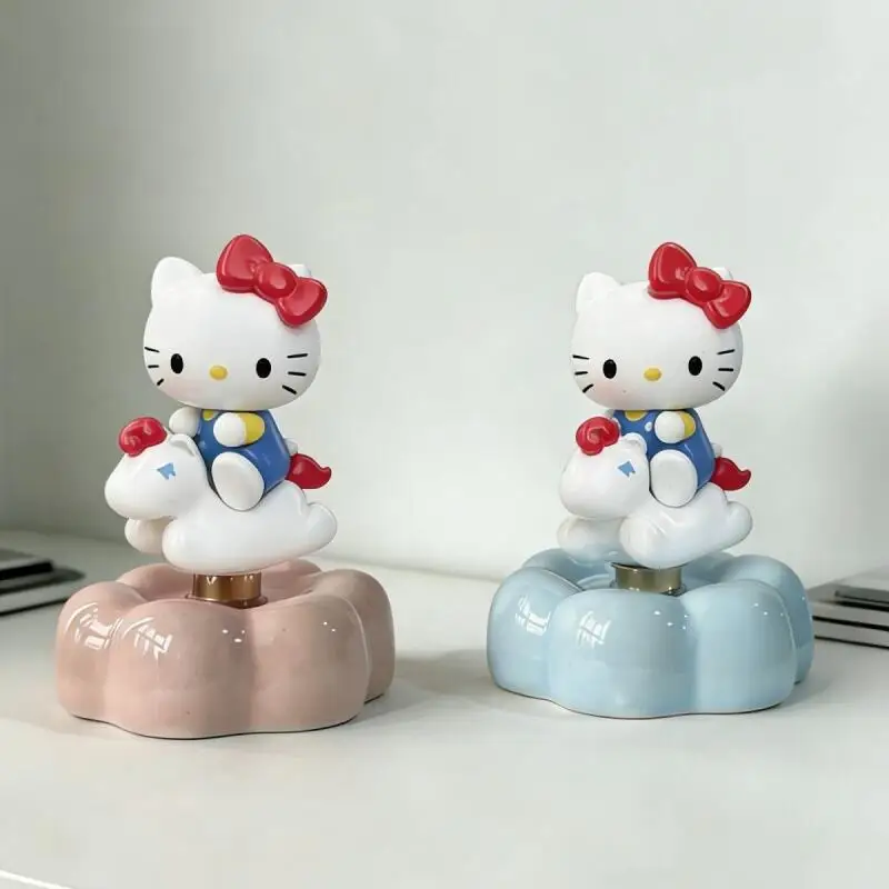 

In Stock Sanrio Hello Kitty Resin Ceramic Merry Go Round Base Rotatable Ornament Desk Decoration Diy Accessories Girl's Gift