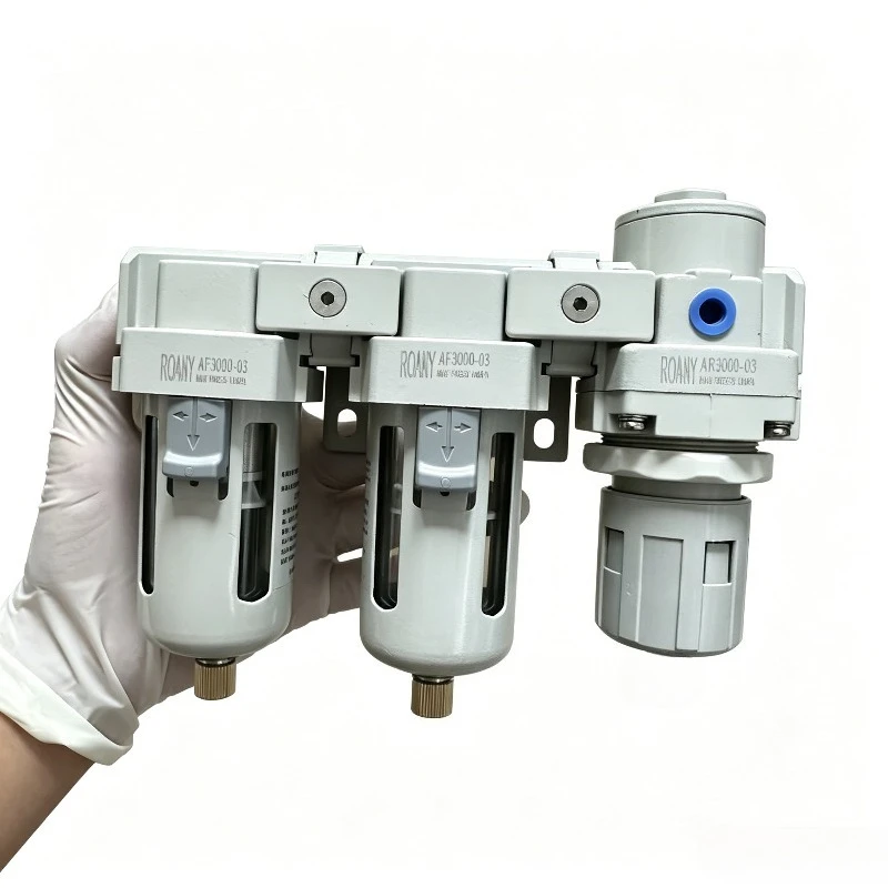 Double-stage Compressed Air Filter Regulator semi-automatic oil-water separator Pressure Regulator Combo Air Drying System