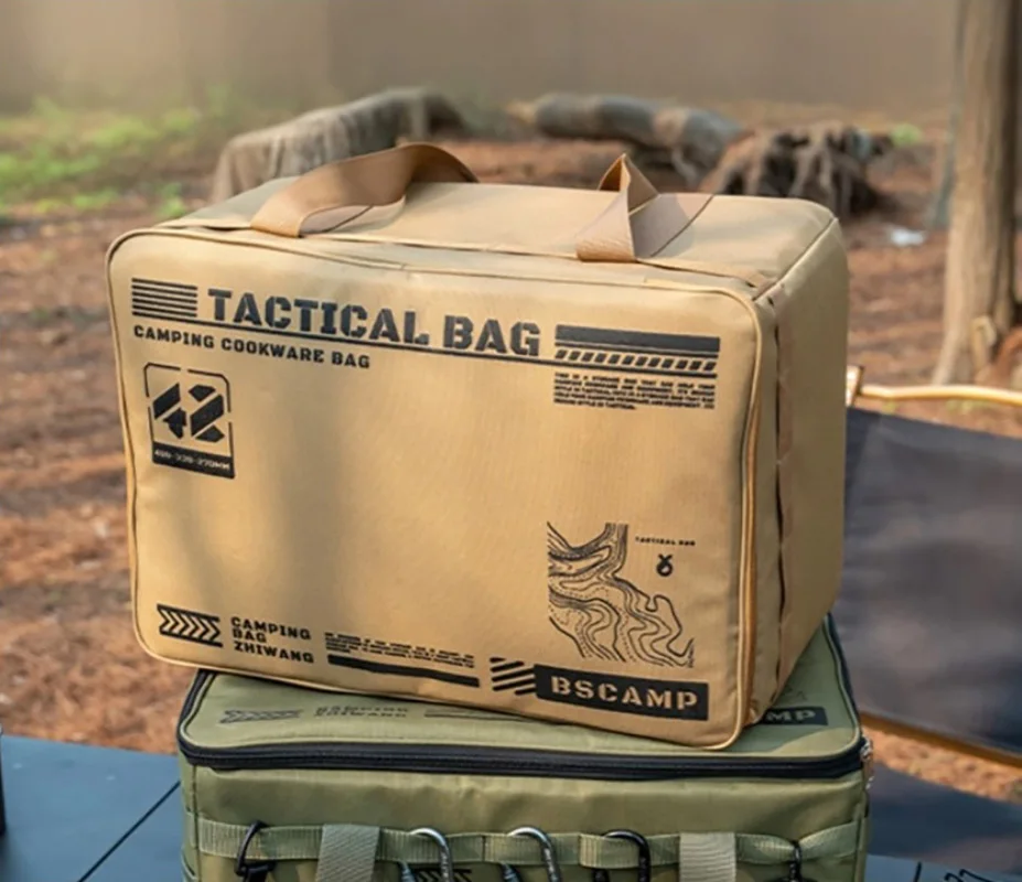 

30-42L Camping Equipment Storage Bag Insulation Folding Storage Box Tableware Handbag Field Divider Tactical Camping Picnic Bag